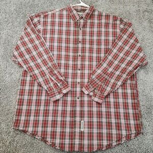 Abercrombie & Fitch Shirt Men's XL Red Plaid Long Sleeve Relaxed Fit Button Down